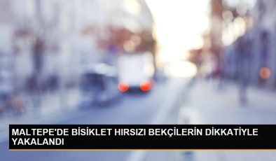 MALTEPE’DE BİSİKLET HIRSIZI BEKÇİLERİN DİKKATİYLE YAKALANDI