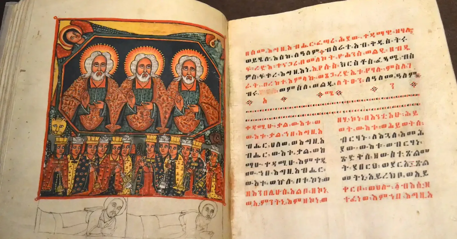 Text and illustrations inside the Gospel