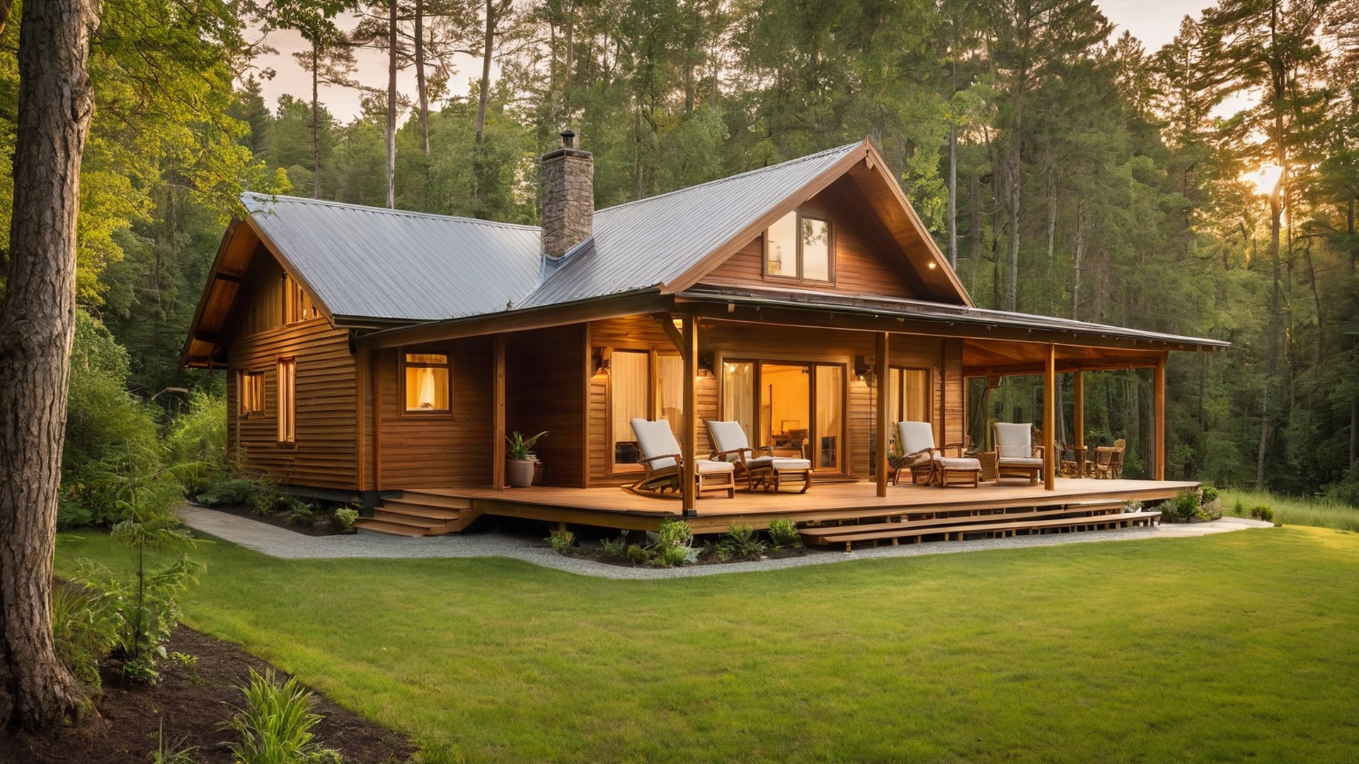 Ormanla Bütünleşen Geniş Verandalı Kır Evi