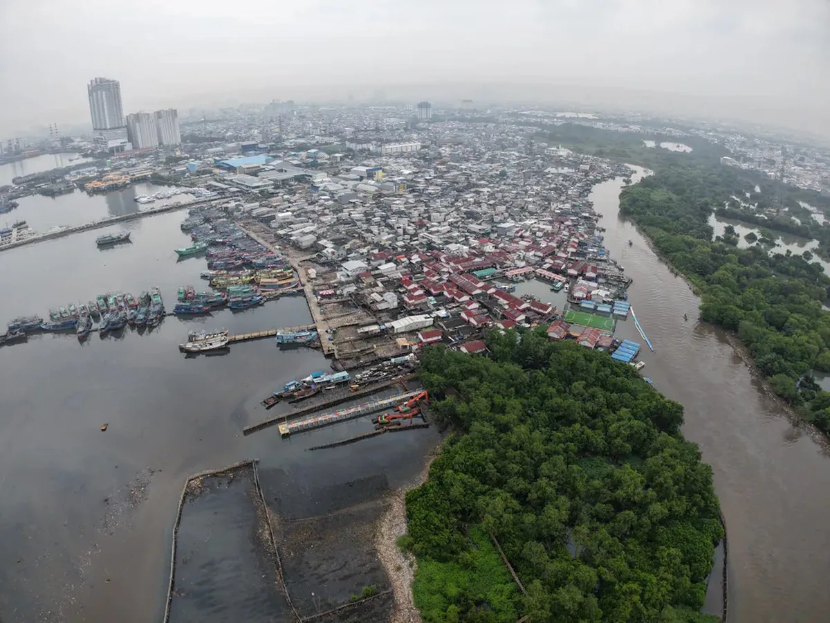Aerial view of Jakarta coast