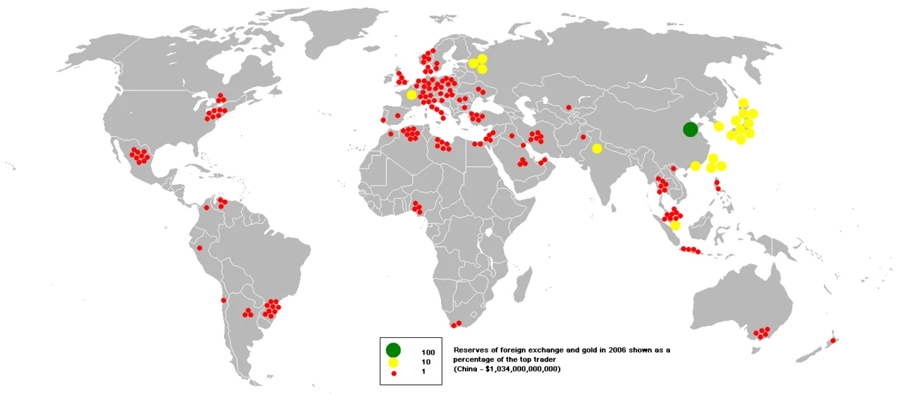 Reserves of SDR, forex and gold in 2006