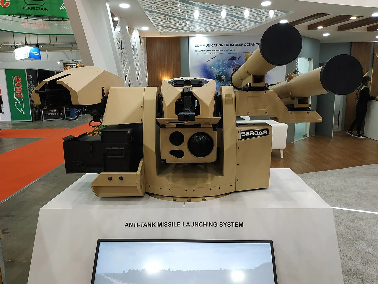 Aselsan Serdar Anti-tank Missile launching system with remote weapon turret
