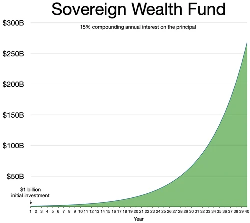 1 milyar dolarlık Sovereign Wealth Fund ilk yatırımı
Yıllık %15 bileşik faiz.