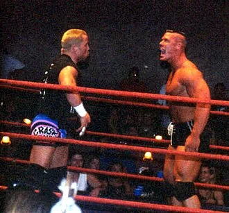 Cena facing Crash Holly at an Ultimate Pro Wrestling (UPW) show in 2000