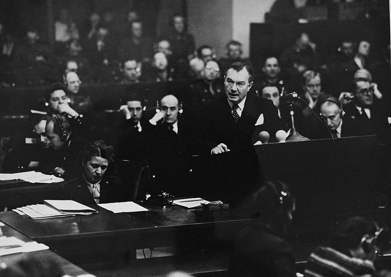 Prosecutor Robert Jackson at Nuremberg Trials