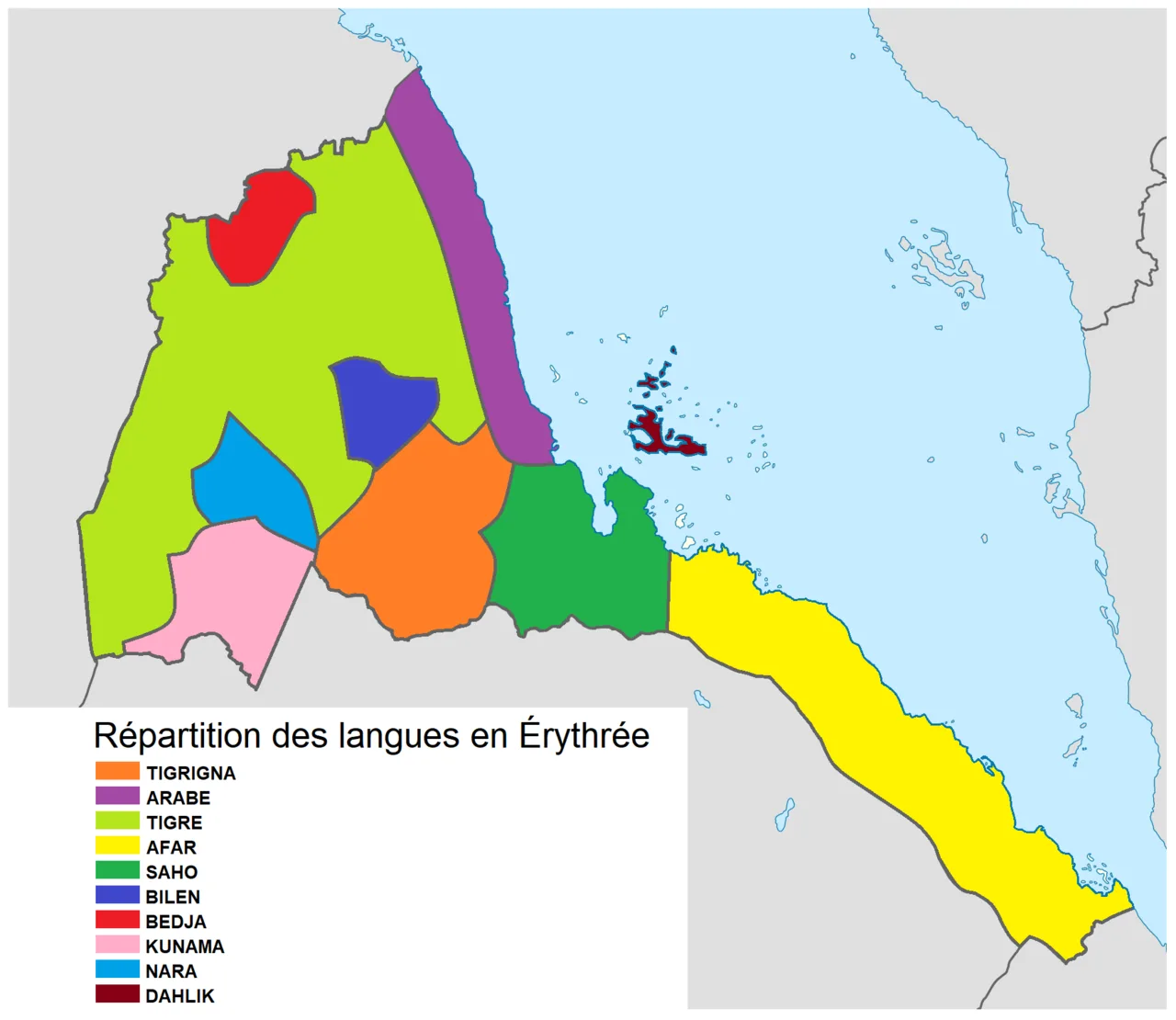 Localisation des langues érythréennes
