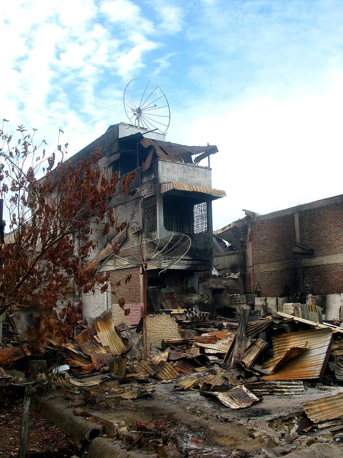 Damage to residence in Nias, Indonesia from the December 2004 Indian Ocean tsunami