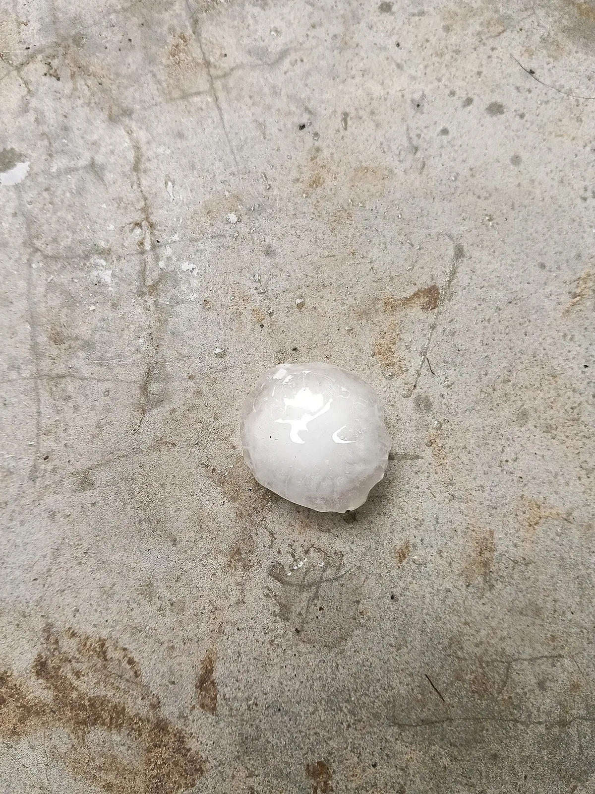Medium size hailstone fallen at Basuki Bihari village on 29 April 2026.