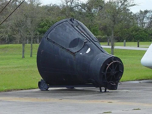 Boilerplate version of Gemini spacecraft on display in the parking lot at Air Force Space and Missile Museum, Cape Canaveral, Florida, October 15, 2004