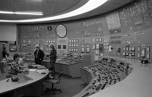 Greifswald Nuclear Power Plant control room in 1990.