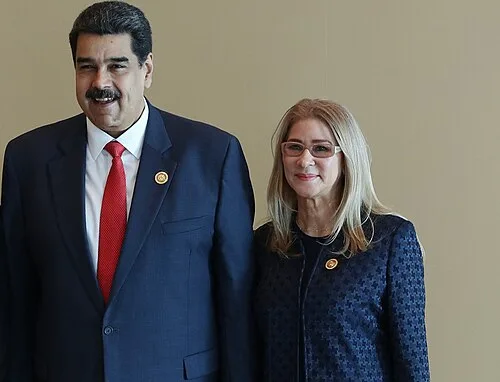 Maduro and his wife, Cilia Flores, in 2019