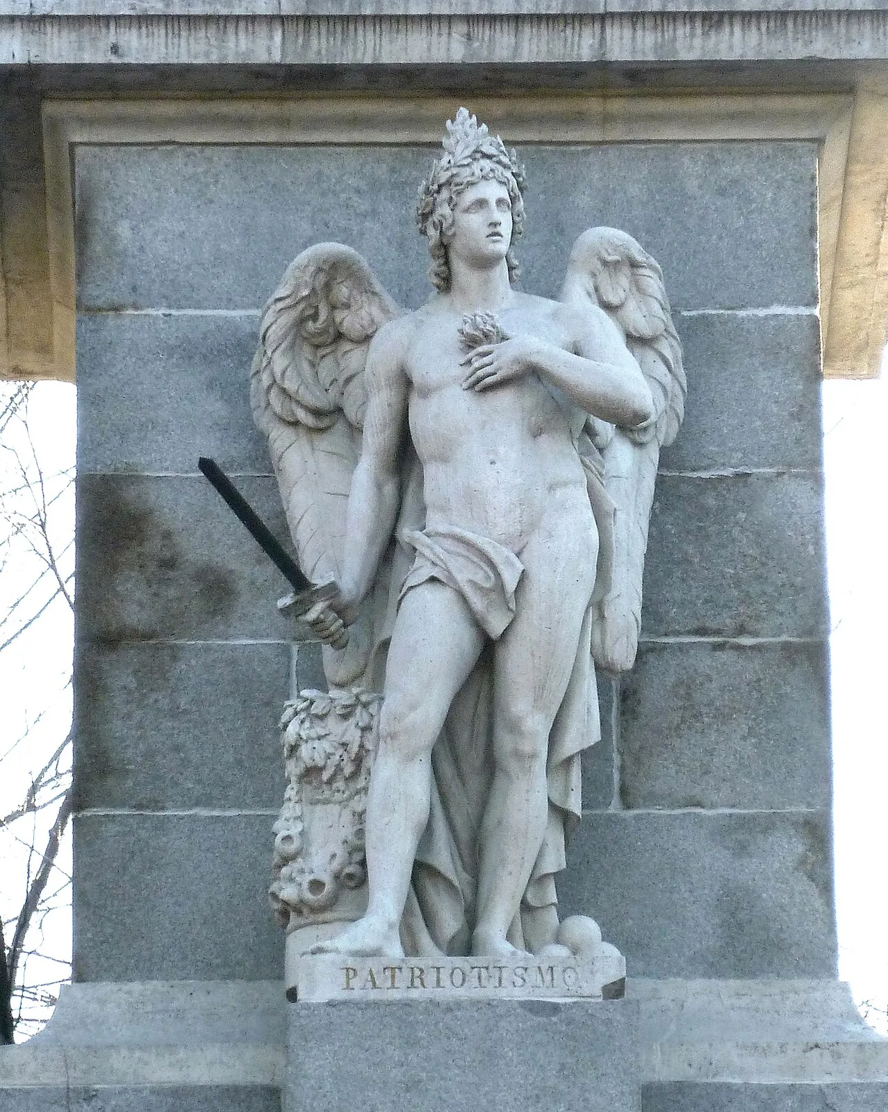 Allegory of patriotism in the Monument to the Fallen for Spain in Madrid (1840), by sculptor Francisco Pérez del Valle